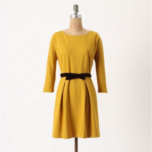 Anthropologie Dresses & Skirts - GIRLS‎ FROM SAVOY by ANTHROPOLOGIE Fluted Ponte Dress in Yellow